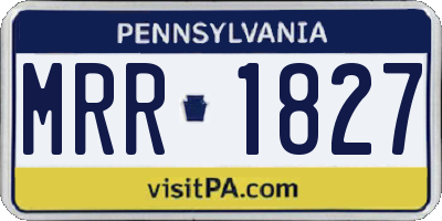 PA license plate MRR1827