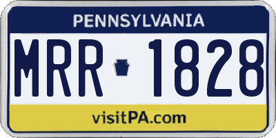 PA license plate MRR1828
