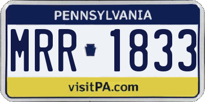 PA license plate MRR1833