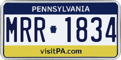 PA license plate MRR1834