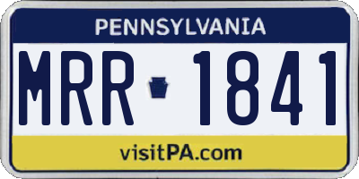 PA license plate MRR1841