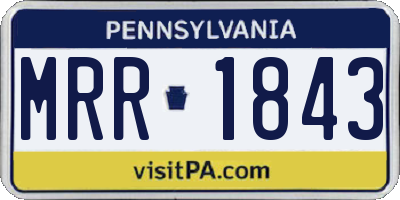 PA license plate MRR1843