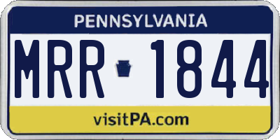 PA license plate MRR1844