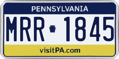 PA license plate MRR1845