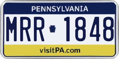 PA license plate MRR1848