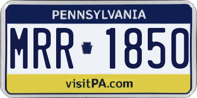 PA license plate MRR1850