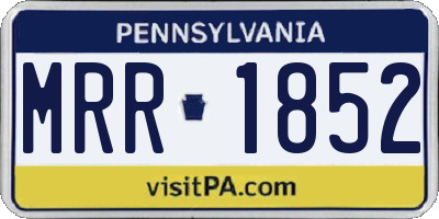 PA license plate MRR1852