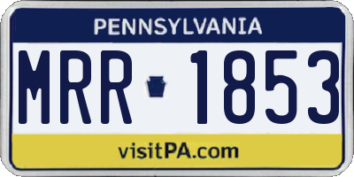 PA license plate MRR1853