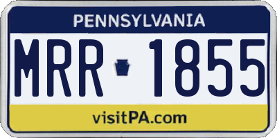 PA license plate MRR1855