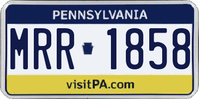PA license plate MRR1858