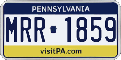 PA license plate MRR1859