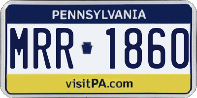 PA license plate MRR1860