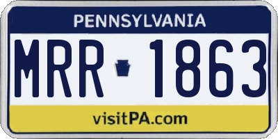 PA license plate MRR1863