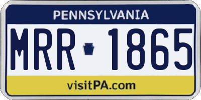 PA license plate MRR1865