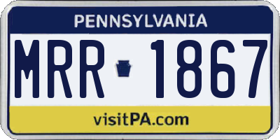 PA license plate MRR1867