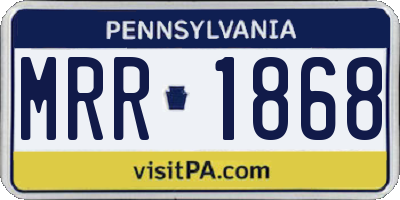 PA license plate MRR1868