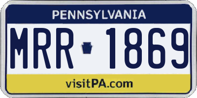 PA license plate MRR1869