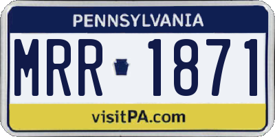 PA license plate MRR1871