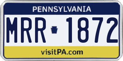 PA license plate MRR1872