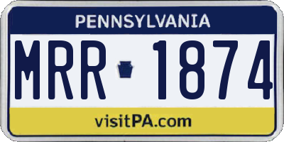 PA license plate MRR1874