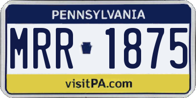 PA license plate MRR1875