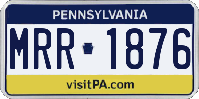 PA license plate MRR1876