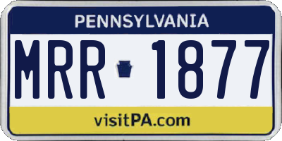 PA license plate MRR1877