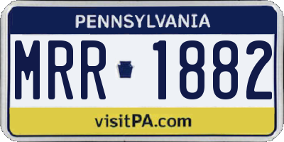 PA license plate MRR1882