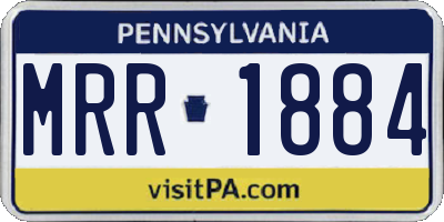 PA license plate MRR1884