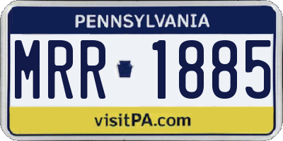 PA license plate MRR1885