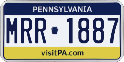 PA license plate MRR1887