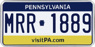 PA license plate MRR1889