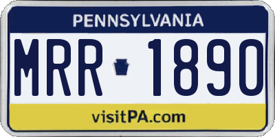 PA license plate MRR1890
