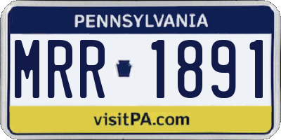 PA license plate MRR1891
