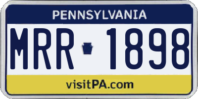 PA license plate MRR1898