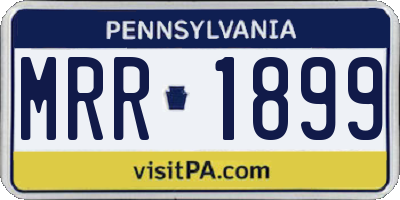 PA license plate MRR1899