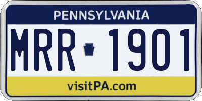 PA license plate MRR1901