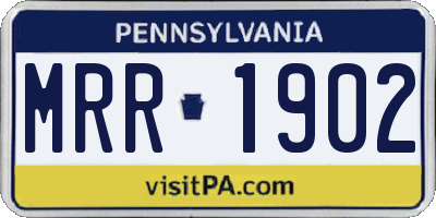 PA license plate MRR1902