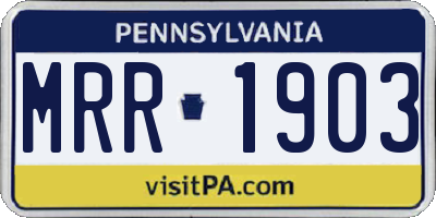 PA license plate MRR1903