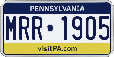 PA license plate MRR1905