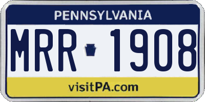 PA license plate MRR1908