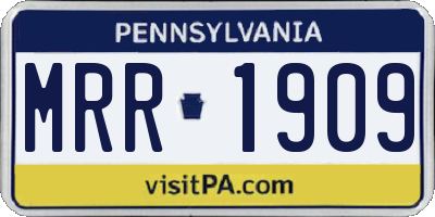 PA license plate MRR1909