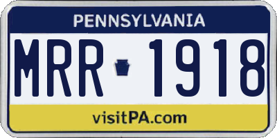 PA license plate MRR1918