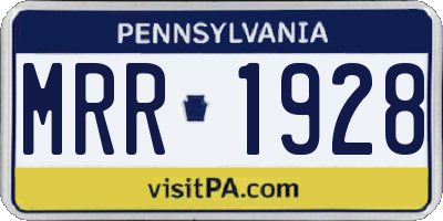 PA license plate MRR1928