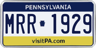 PA license plate MRR1929