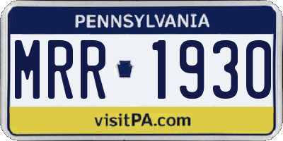 PA license plate MRR1930