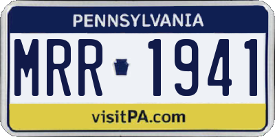 PA license plate MRR1941