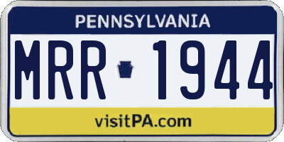PA license plate MRR1944