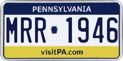 PA license plate MRR1946