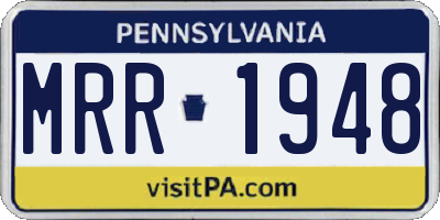 PA license plate MRR1948